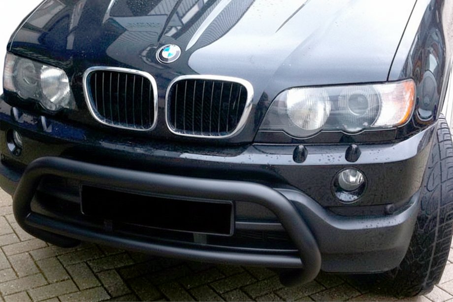 BMW X5 E53 1999–2006 Defensa Delantera WT015 Negra (Acero Inoxidable) Image