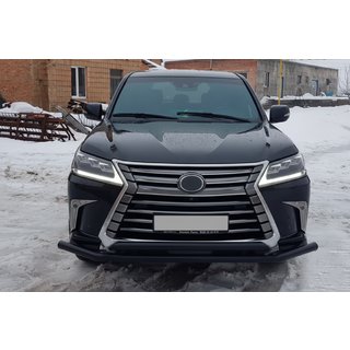 Defensa Delantera ST014 Black (2015+, Acero Inoxidable) Lexus LX570/450d 2008-2022 foto 2