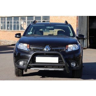 Defensa Delantera WT006 Negra (Acero Inoxidable) Renault Sandero 2013-2022 foto 2