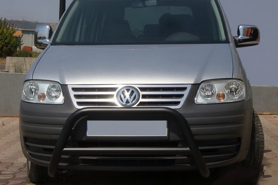 Volkswagen Caddy 2004-2010 Defensa Delantera WT005 Negra (Acero Inoxidable) Image