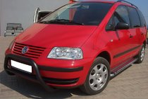 Volkswagen Sharan 1995-2010 Defensa Delantera WT005 Negra (Acero Inoxidable) foto 1