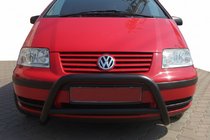 Volkswagen Sharan 1995-2010 Defensa Delantera WT005 Negra (Acero Inoxidable) foto 3