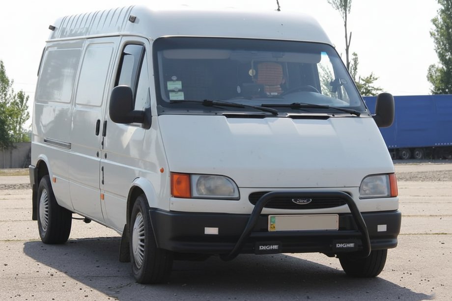 Ford Transit 1991-2000 Defensa Delantera WT006 Negra (Acero Inoxidable) Image