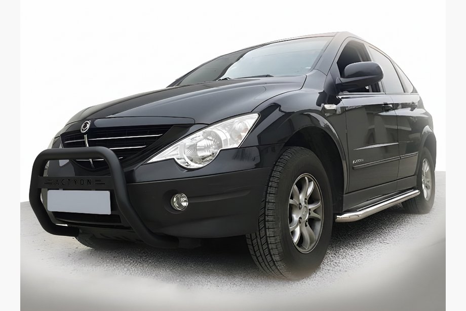 SsangYong Action 2005-2018 Defensa Delantera WT005 Negra (Acero Inoxidable) Image