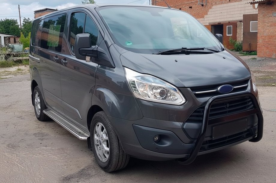 Ford Custom 2013-2022 Defensa Delantera WT006 Negra (Acero Inoxidable) Image