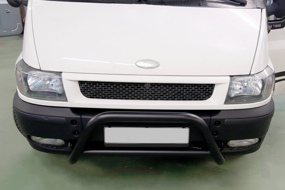 Ford Transit 2000–2014 Defensa Delantera WT006 Negra (Acero Inoxidable) Image