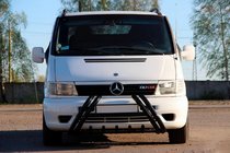Mercedes Vito W638 1996-2003 Defensa delantera Kelebek WT011 Black (acero inoxidable) foto 3