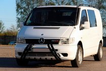 Mercedes Vito W638 1996-2003 Defensa delantera Kelebek WT011 Black (acero inoxidable) foto 2