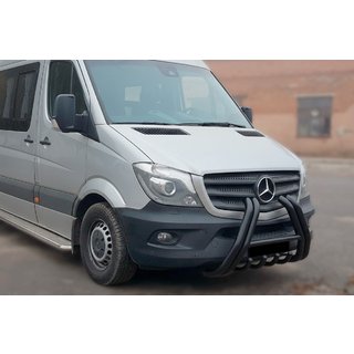 Defensa Delantera F1-01 Negra (2013-2018, Acero Inoxidable) Mercedes Sprinter W906 2006–2018 foto 1