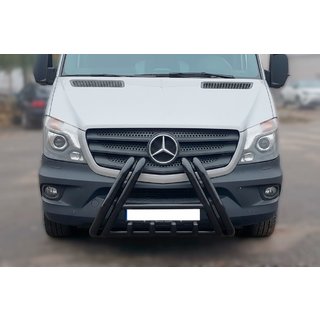 Defensa Delantera F1-01 Negra (2013-2018, Acero Inoxidable) Mercedes Sprinter W906 2006–2018 foto 2