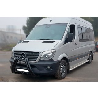 Defensa Delantera F1-01 Negra (2013-2018, Acero Inoxidable) Mercedes Sprinter W906 2006–2018 foto 3