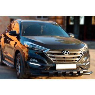 Defensa Delantera Shark Black (Acero Inoxidable) Hyundai Tucson TL 2016-2021