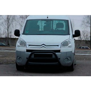 Defensa Delantera WT022 Negra (Acero Inoxidable) Peugeot Partner Tepee 2008-2018 foto 1