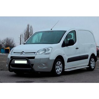 Defensa Delantera WT022 Negra (Acero Inoxidable) Peugeot Partner Tepee 2008-2018 foto 2
