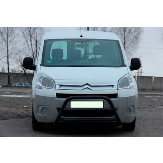Defensa Delantera WT022 Negra (Acero Inoxidable) Peugeot Partner Tepee 2008-2018 foto 3