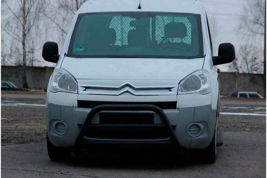 Citroen Berlingo 2008-2018 Defensa Delantera WT022 Negra (Acero Inoxidable) Image