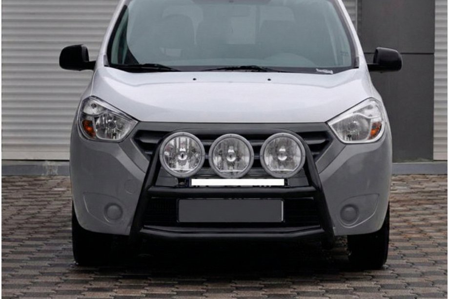Renault Dokker 2013-2022 Defensa Delantera WT022 Negra (Acero Inoxidable) Image