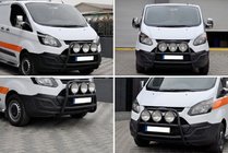 Ford Custom 2013-2022 Defensa Delantera WT022 Negra (Acero Inoxidable) foto 4