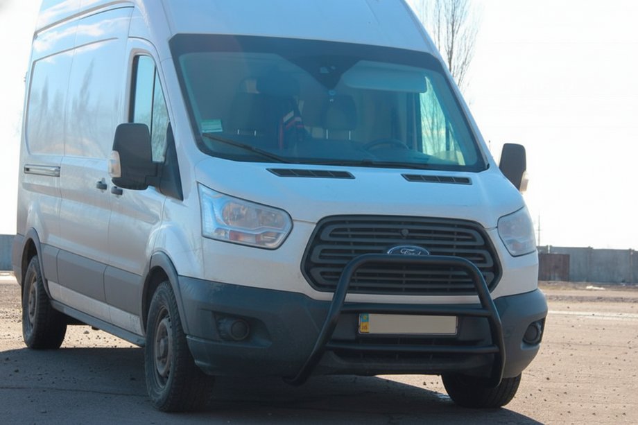 Ford Transit 2014- Defensa Delantera WT022 Negra (Acero Inoxidable) Image