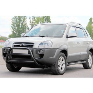 Defensa Delantera WT022 Negra (Acero Inoxidable) Hyundai Tucson JM 2004- foto 2