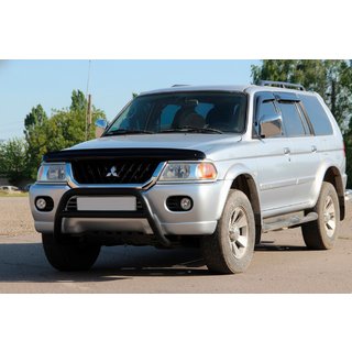Defensa Delantera WT022 Negra (Acero Inoxidable) Mitsubishi Pajero Sport 1996-2007 foto 3
