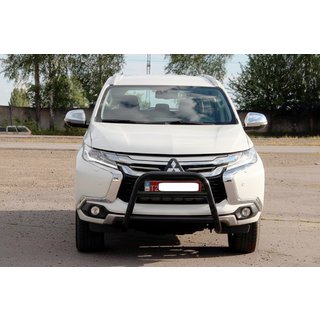 Defensa Delantera WT022 Negra (Acero Inoxidable) Mitsubishi Pajero Sport 2015- foto 1
