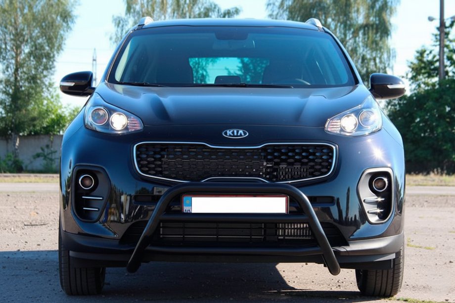 Kia Sportage 2015-2021 Defensa Delantera WT023 Negra (Acero Inoxidable) Image