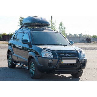 Defensa Delantera WT025 Negra (Acero Inoxidable) Hyundai Tucson JM 2004- foto 1