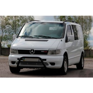 Defensa Delantera WT022 Negra (Acero Inoxidable) Mercedes Vito W638 1996-2003 foto 2