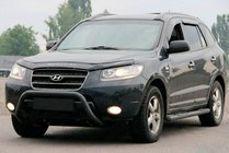Hyundai Santa Fe 2 2006-2012 Defensa Delantera WT007 Negra (Acero Inoxidable) foto 3