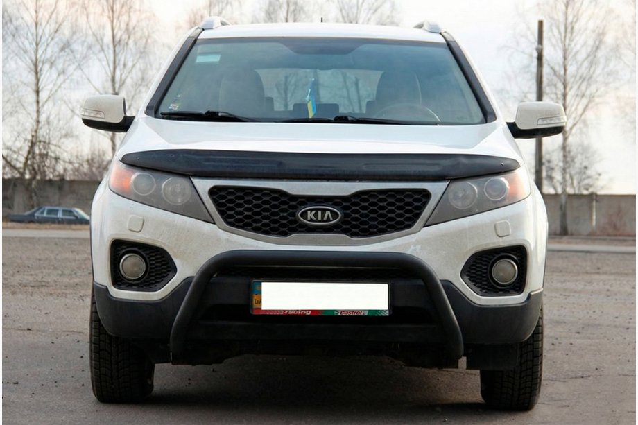 Kia Sorento II XM 2009-2014 Defensa Delantera WT007 Negra (Acero Inoxidable) Image