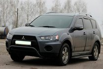Mitsubishi Outlander 2006-2012 Defensa Delantera WT007 Negra (Acero Inoxidable) foto 4