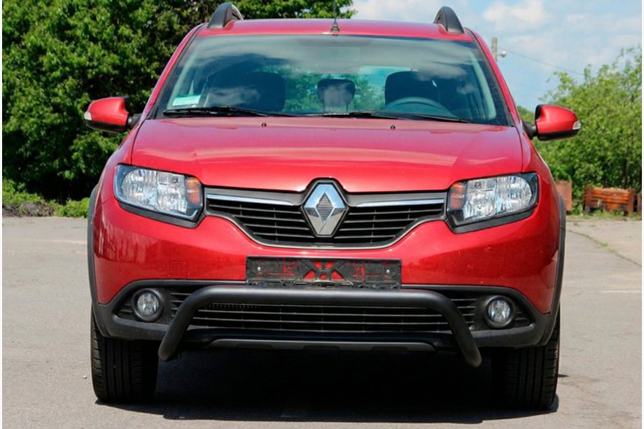 Dacia Sandero 2013-2020 Defensa Delantera WT007 Negra (Acero Inoxidable) Image