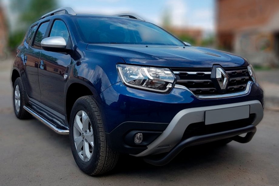 Renault Duster 2018-2024 Defensa Delantera WT007 Negra (Acero Inoxidable) Image