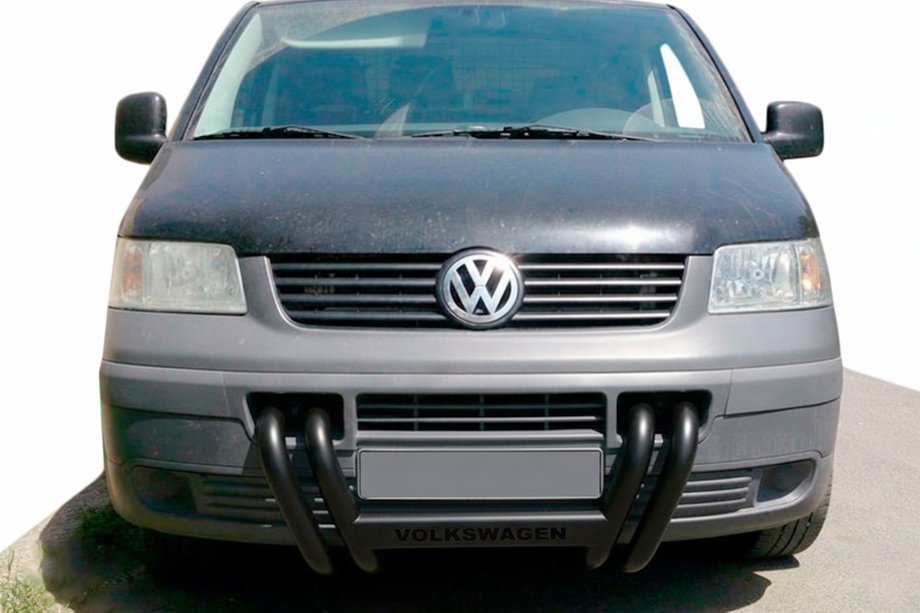Volkswagen T5 Transporter 2003-2010 Defensa Delantera ST006-04 Parrilla Black (Acero Inoxidable) Image