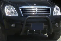 SsangYong Rexton I 2001-2017 Defensa Delantera QT006 Negra (Acero Inoxidable) foto 1
