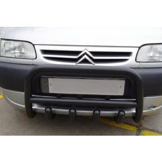 Defensa Delantera QT006 Negra (Acero Inoxidable) Citroen Berlingo 1996-2008