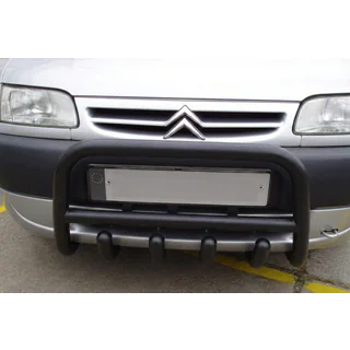Defensa Delantera QT006 Negra (Acero Inoxidable)