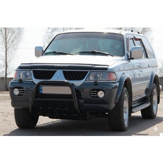 Defensa Delantera QT006 Negra (Acero Inoxidable) Mitsubishi Pajero Sport 1996-2007 foto 3