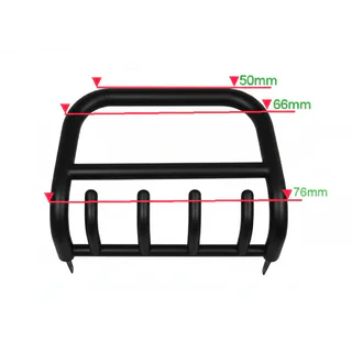 Defensa Delantera QT006 Negra (Acero Inoxidable)