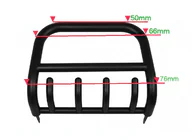 Toyota Land Cruiser Prado 120 2002-2009 Defensa Delantera QT006 Negra (Acero Inoxidable) foto 1