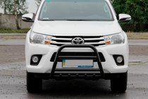 Toyota Hilux 2015- Defensa Delantera QT006 Negra (Acero Inoxidable) foto 1