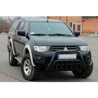 Defensa frontal Black (acero inoxidable) Mitsubishi L200 2006-2015 foto 2