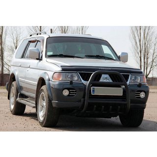 Defensa Delantera QT007 Negra (Acero Inoxidable) Mitsubishi Pajero Sport 1996-2007 foto 2
