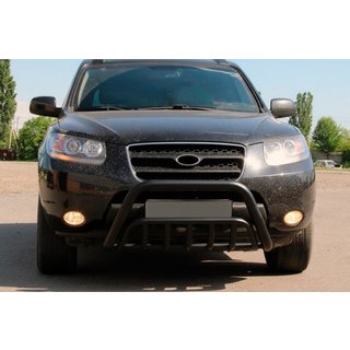 Defensa Delantera WT002 Negra (Acero Inoxidable) Hyundai Santa Fe 2 2006-2012 foto 2