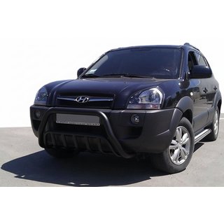 Defensa Delantera WT002 Negra (Acero Inoxidable) Hyundai Tucson JM 2004- foto 1
