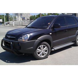 Defensa Delantera WT002 Negra (Acero Inoxidable) Hyundai Tucson JM 2004- foto 2