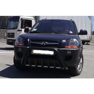 Defensa Delantera WT002 Negra (Acero Inoxidable) Hyundai Tucson JM 2004- foto 3