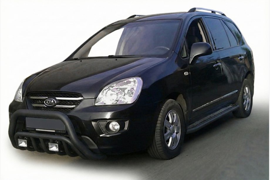 Kia Carens 1999-2012 Defensa Delantera WT002 Negra (Acero Inoxidable) Image