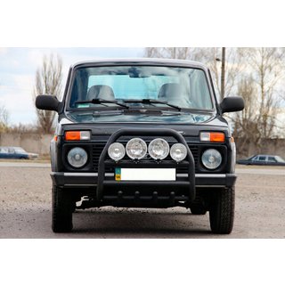 Defensa Delantera QT007 Negra (Acero Inoxidable) Lada Niva та Urban 1977- foto 1